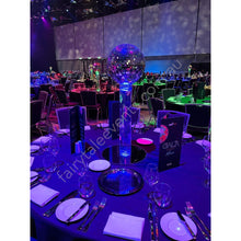 Load image into Gallery viewer, Disco Ball With Colour Change Led On Clear Cylinder Plinth