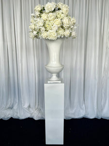 Rectangle plinth with slimline urn & Eve floral
