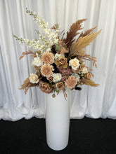 Load image into Gallery viewer, White round cylinder plinth with Elizabeth floral
