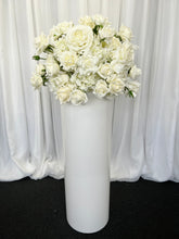 Load image into Gallery viewer, White round cylinder plinth with Eve floral

