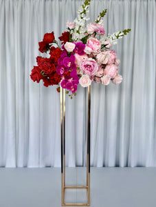 Lola floral on gloss gold rectangle flower stand