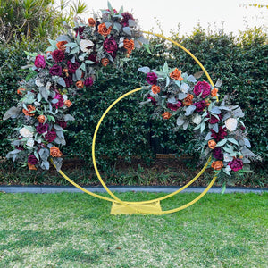 Mackenzie floral on double gold circle arbour