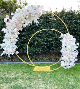 Alanah floral on double gold circle arbour