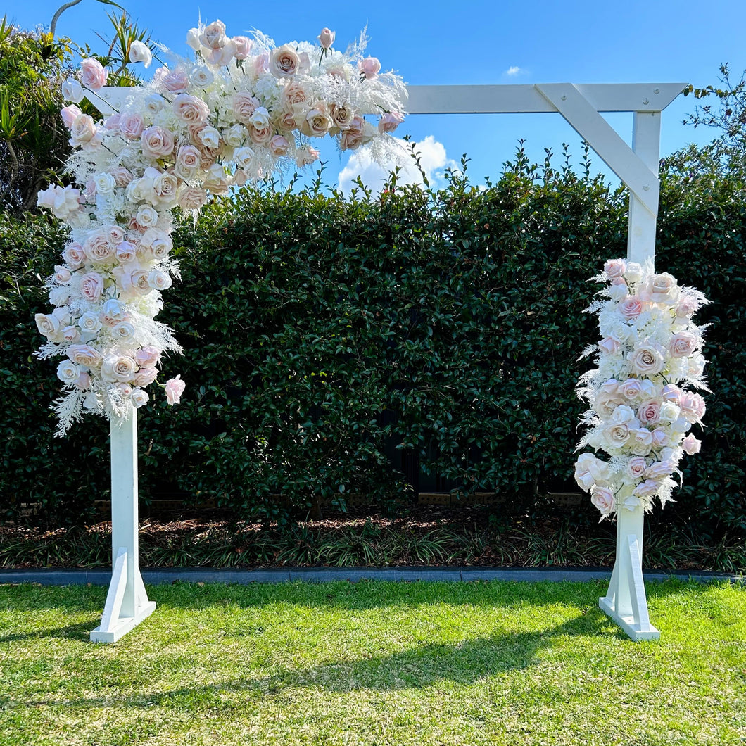 Alanah floral on white arbour