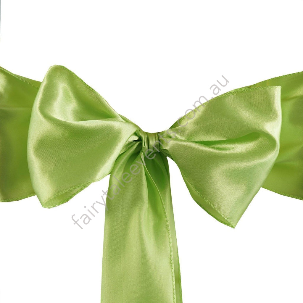 Apple Green Satin Chair Sash