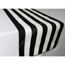 Load image into Gallery viewer, Black And White Stripe Table Runner
