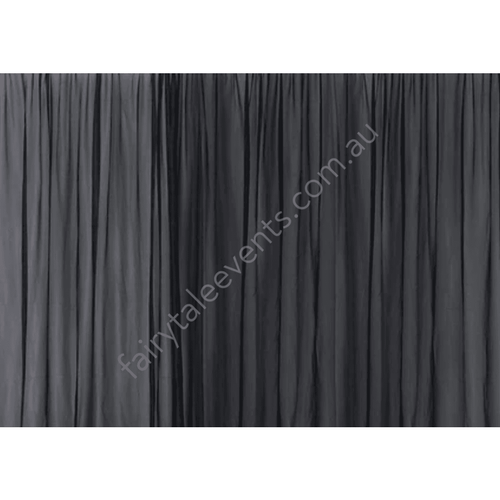 Black Sheer Curtain Backdrop Hire Sydney Minimum Length 6M