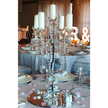 Load image into Gallery viewer, Elegant Crystal Candelabra With Pillar Candles
