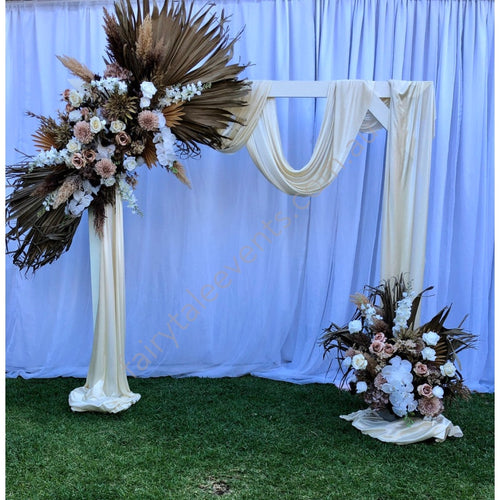 Elizabeth Floral On White Arbour With Drape