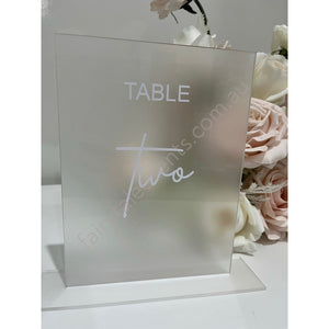 Frosted Rectangle Table Numbers