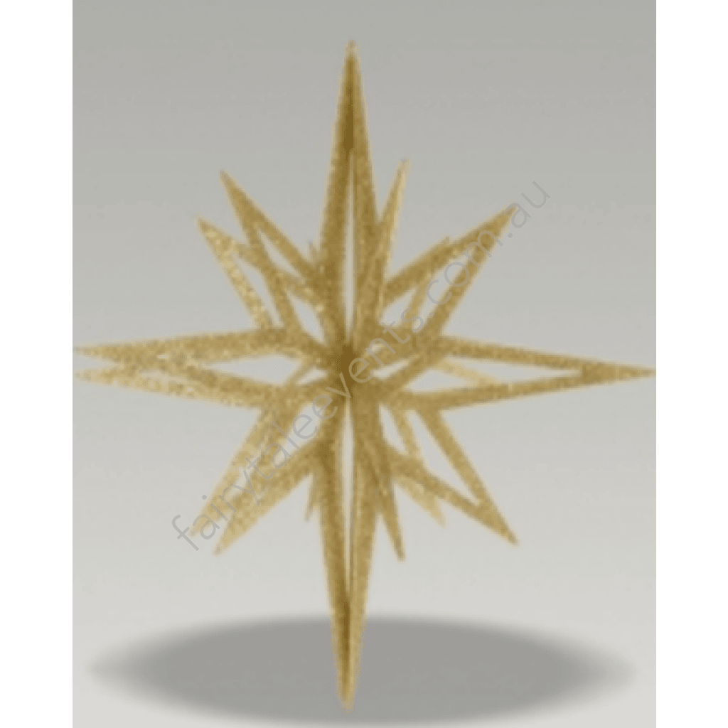 Gold Glitter Hanging Star Small 30Cm (Ceiling Decor)