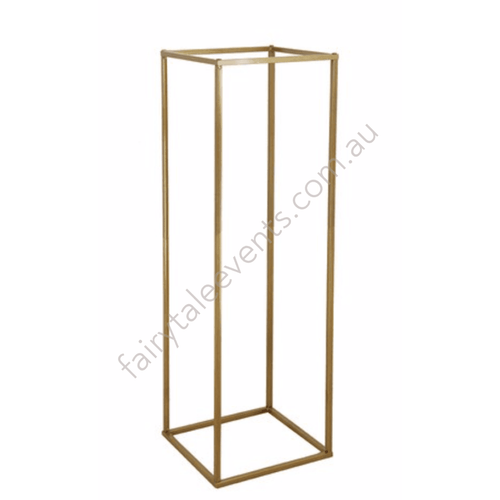 Gold Rectangle Flower Stand 80Cm X 27Cm