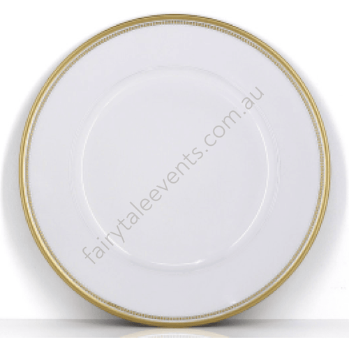 Gold Rimmed White Gloss Charger
