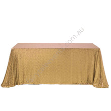 Load image into Gallery viewer, Gold Sequin Table Cloth 228Cm X 396Cm
