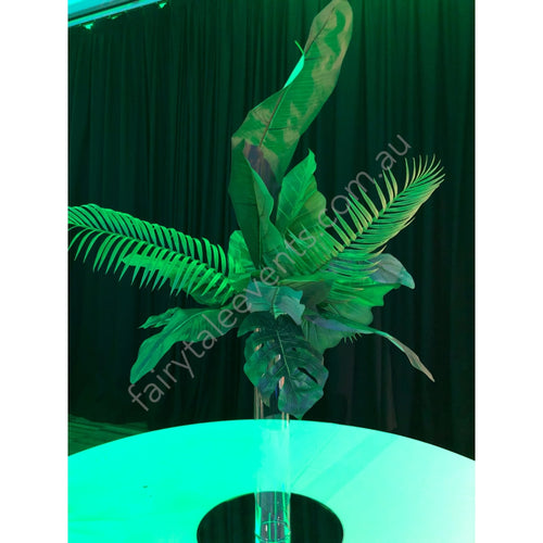 Green Palm Centerpiece Palm In Clear Vase
