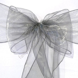 Gunmetal Organza Chair Sash