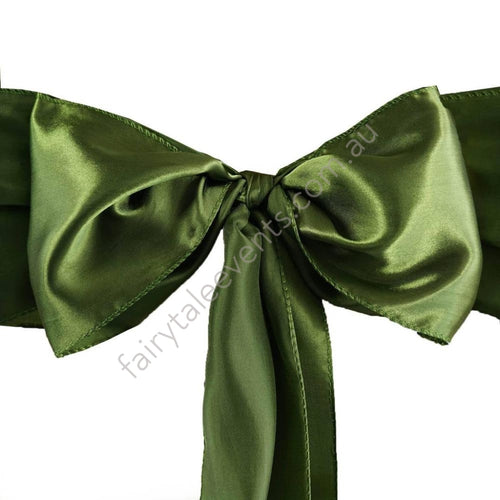 Olive Satin Chair Sash