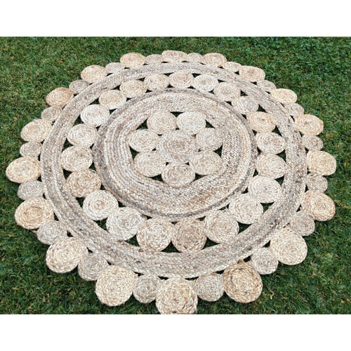 Round Jute Detailed Cut Out Rug