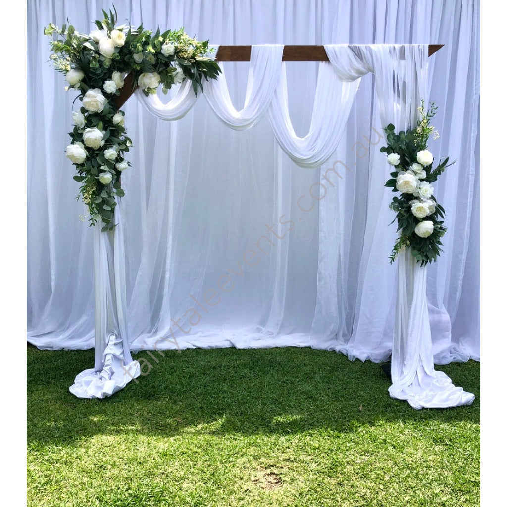 Sarah Floral On Wooden Arbour With Drape