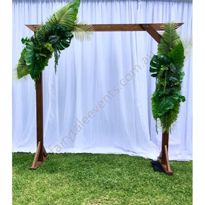 Tropical Leaf On Wooden Arbour