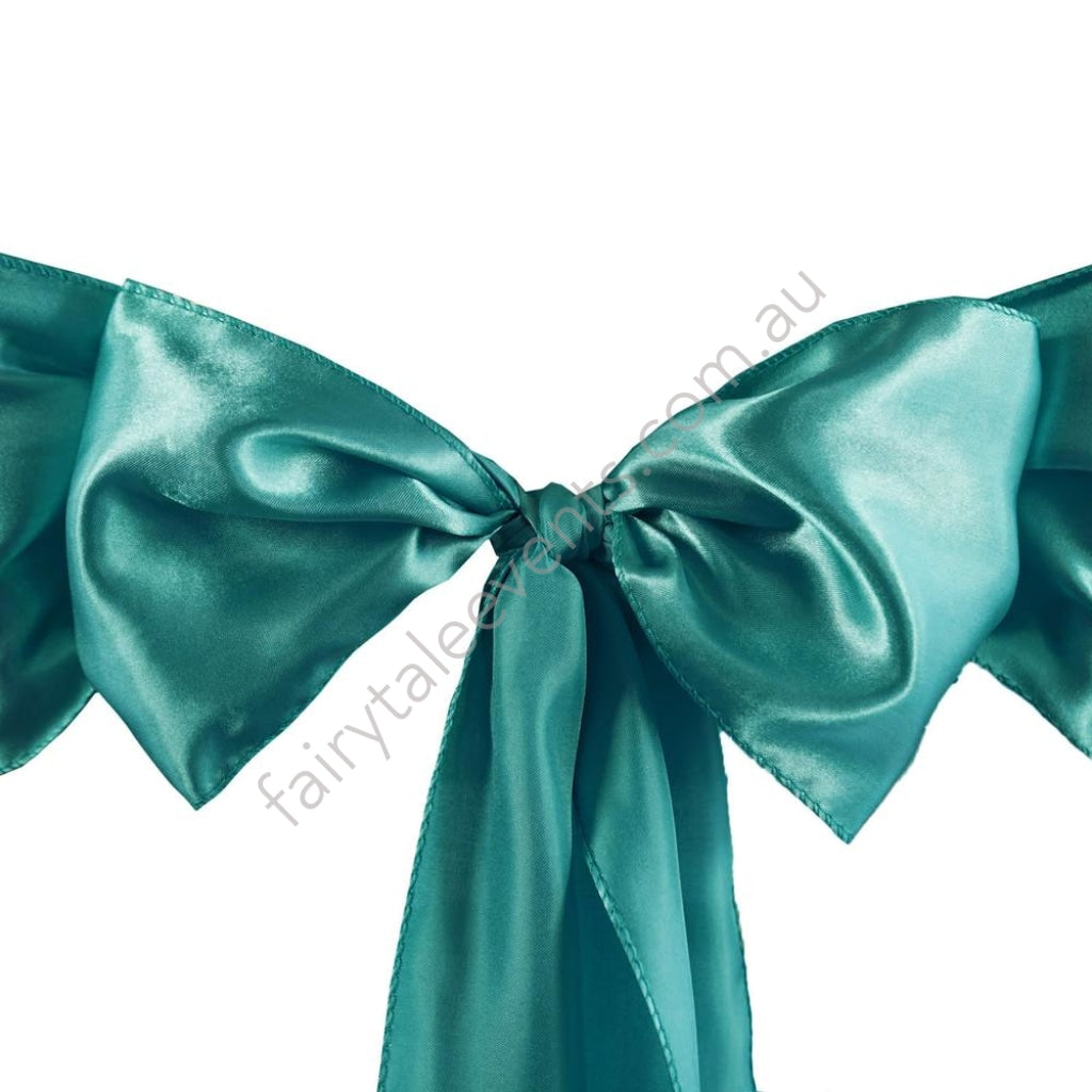 Turquoise Satin Chair Sash