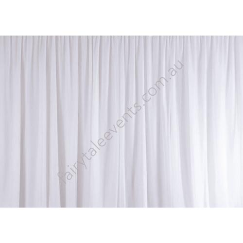 White Curtain Backdrop Hire Sydney Minimum Length 6M