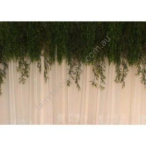 White Curtain Backdrop With Willow Top Minimum Length 3M