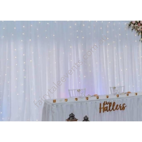White Fairy Light Curtain Backdrop Hire Sydney Minimum Length 6M