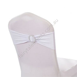 White Lycra Brooch Chair Band