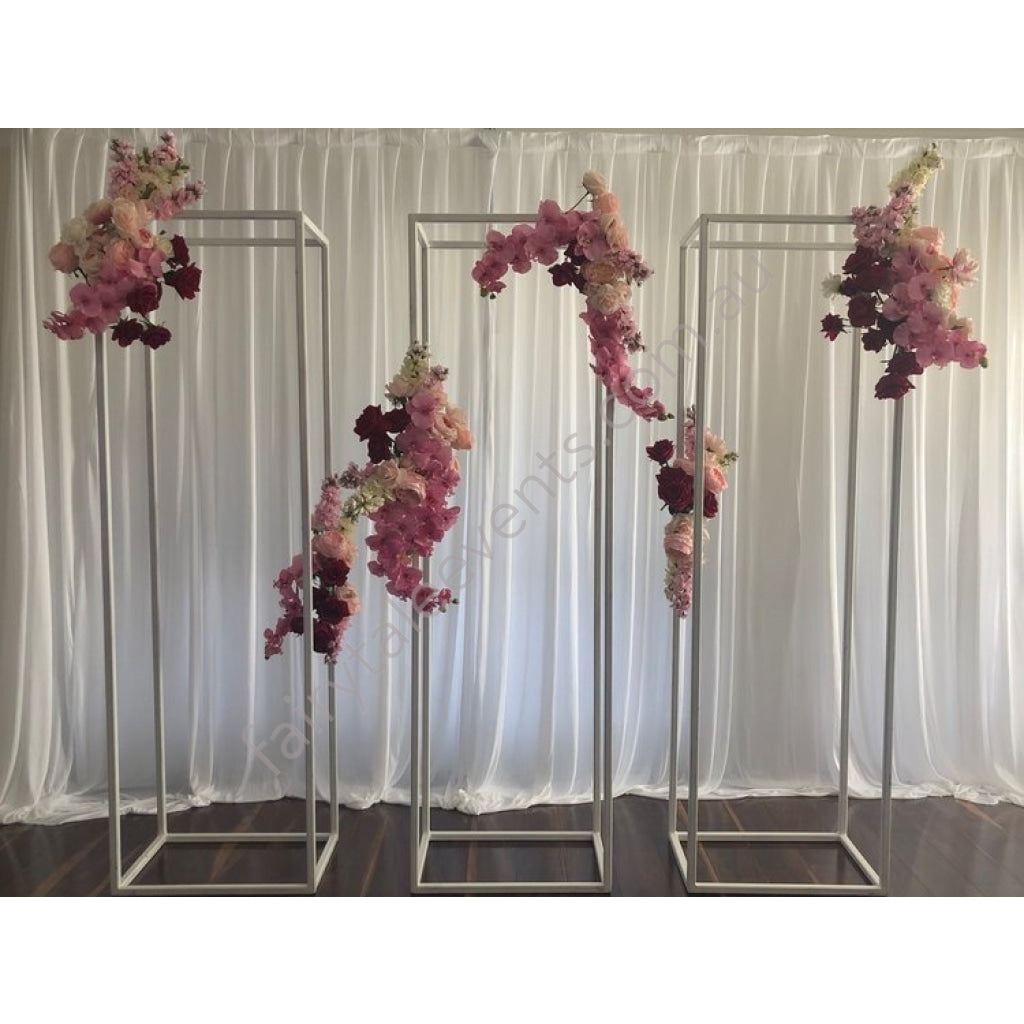 White rectangle frame display stand 2m – Fairytale Events Pty Ltd