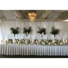 Load image into Gallery viewer, White Scalloped Curtain Backdrop Hire Sydney Minimum Length 6M
